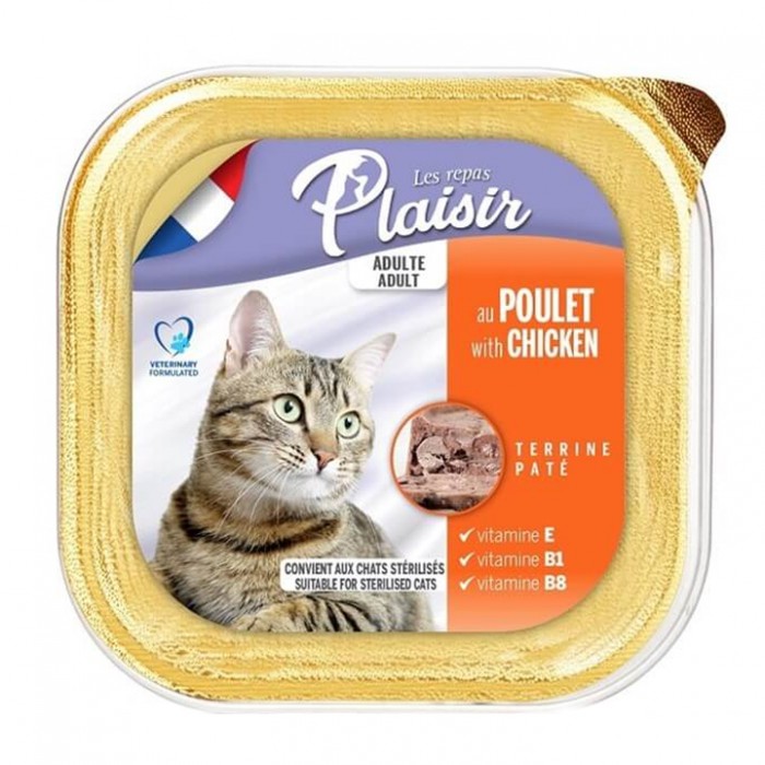 Plaisir Pate Tavuklu Yetişkin Kedi Konservesi 100 gr