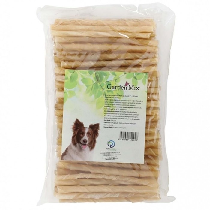 Gardenmix Sütlü Natural Burgu Köpek Ödül Çubuğu 5-6gr (100'lü)
