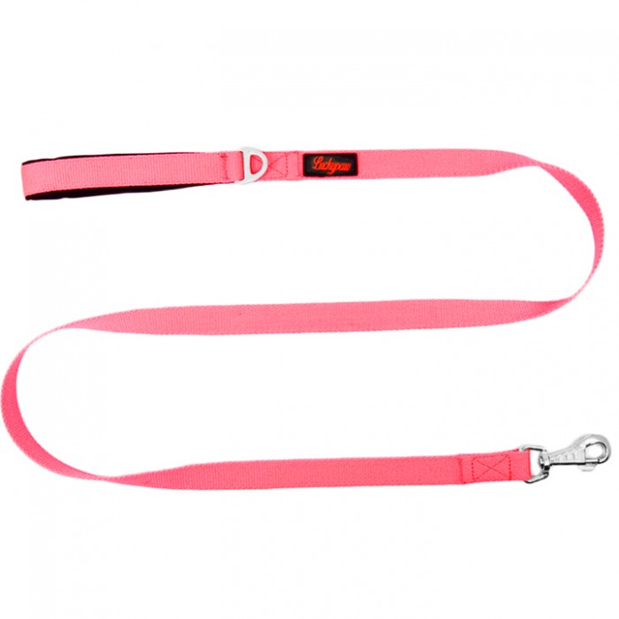 Luckypaw Kedi-Köpek Gezdirme Kayışı 2-140 cm (Neon Pembe)