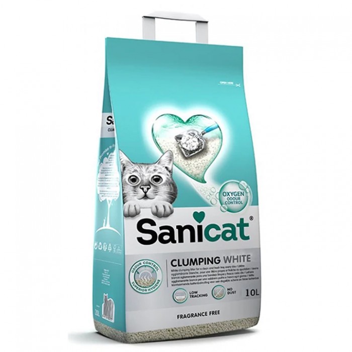 Sanicat Active White Topaklanan Kedi Kumu Kokusuz 10 LT