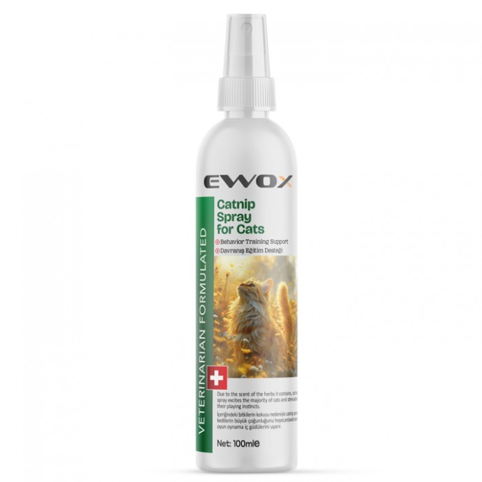 Ewox Catnip Spray Kediler İçin Rahatlatıcı ve Keyiflendirici Kedi Otu Spreyi 100ml