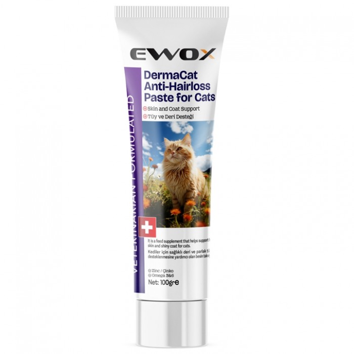 Ewox Dermacat Kediler için Deri ve Tüy Sağlığı İçin Macun 100gr