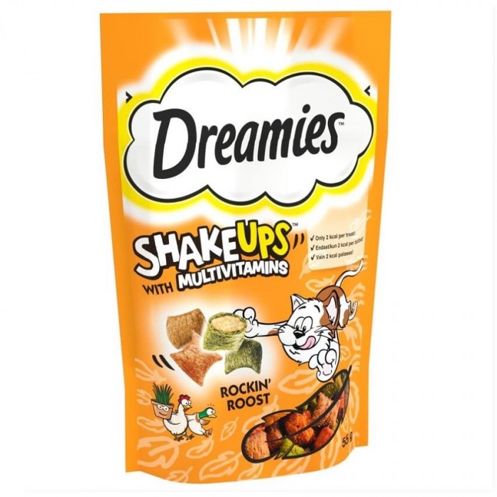 Dreamies ShakeUps Rockin Roost Tavuklu ve Ördekli Kedi Ödül Bisküvisi 55gr