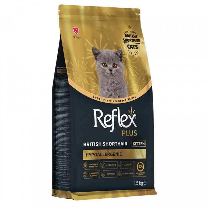 Reflex Plus Hypoallergenic British Shorthair Tavuklu ve Kızılcıklı Yavru Kedi Maması 1.5 Kg