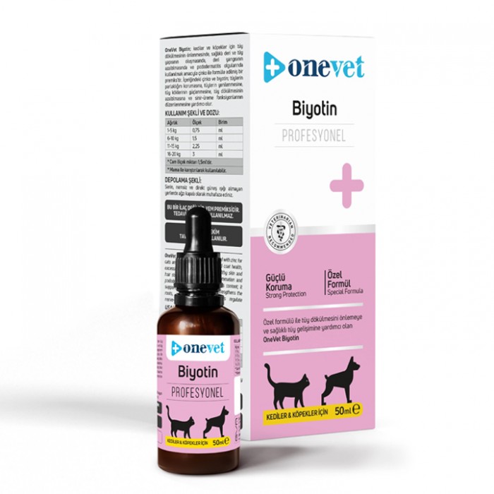 OneVet Kedi ve Köpekler için Tüy Dökülmesine Karşı Etkili Biyotin Şurup 50 ml