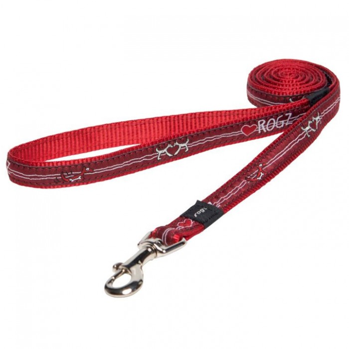 Rogz Scooter Red Heart Kedi ve Köpek Gezdirme Tasması (140 cm)