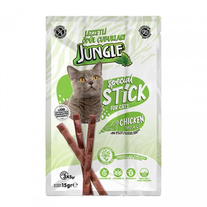 Jungle Tavuklu Stick Et Kedi Ödülü 3x5 gr