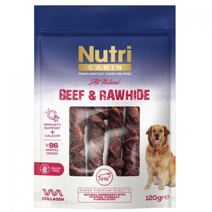 Nutri Canin Beef&Rawhide Sığır Eti Sargılı Sığır Derisi Köpek Ödül Maması 120gr