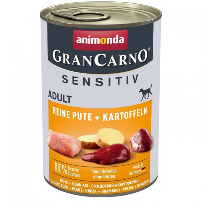Animonda GranCarno Sensitive Hindili & Patatesli Yetişkin Köpek Konservesi 400gr