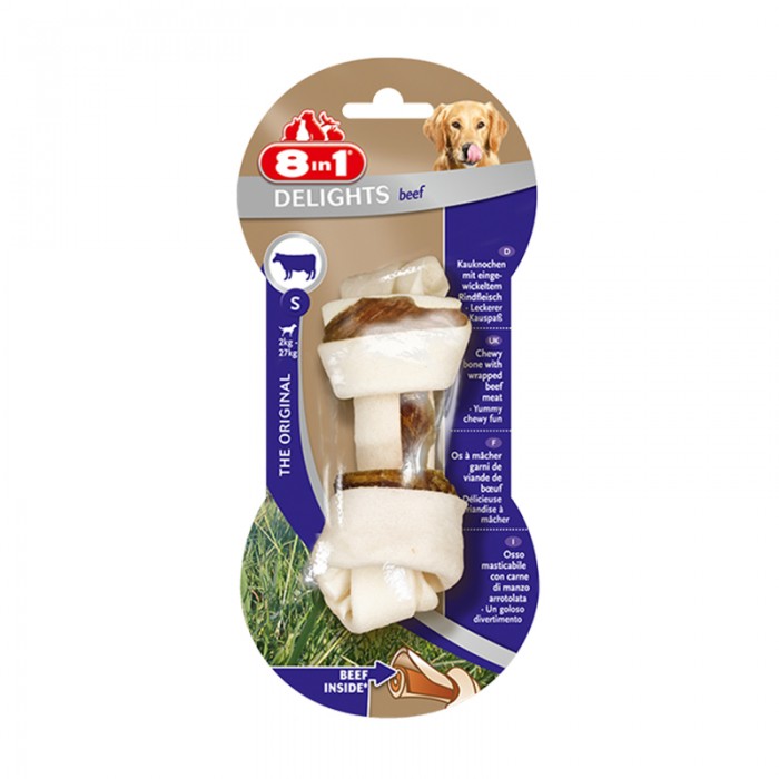 8 in 1 Delight Bones S Köpek Çiğneme Burgu Kemik Biftekli Small