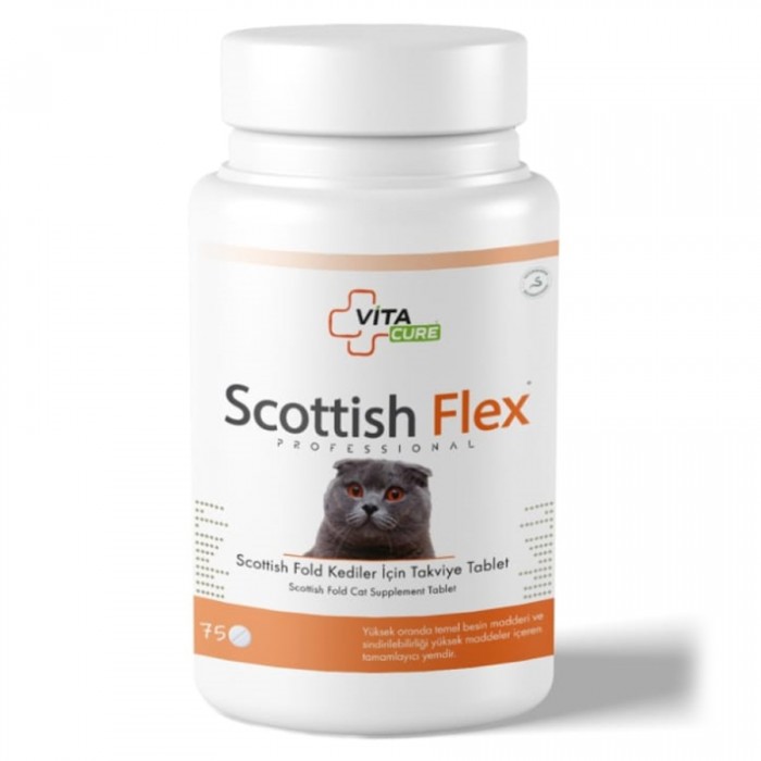 VitaCure Scottish Flex Scottish Fold Kediler İçin Eklem ve Kıkırdak Desteği Tablet 75 Adet