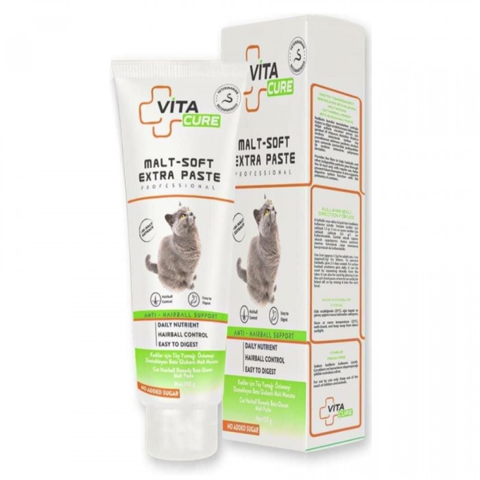 VitaCure Malt-Soft Ekstra Paste Kediler İçin Tüy Yumağı Önleyici Macun 30gr