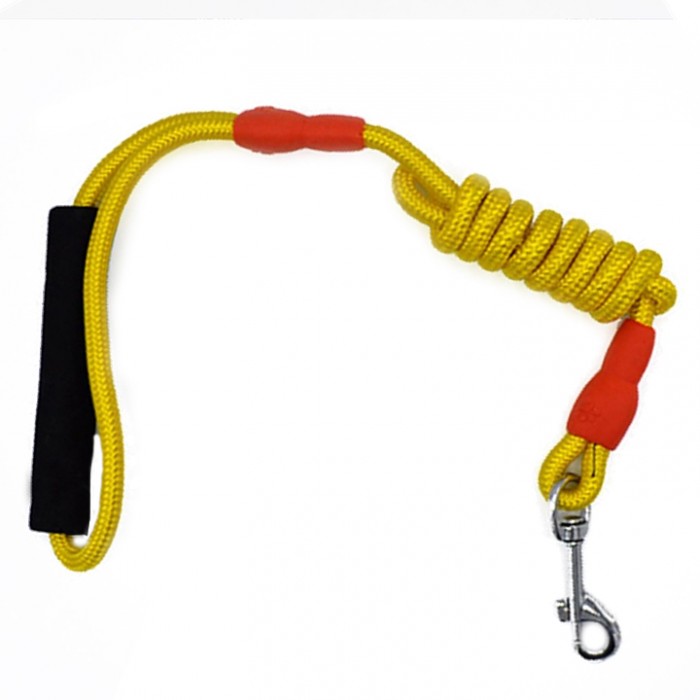 EuroDog Yumuşak Saplı Fitil Uzatma Köpek Gezdirme Tasması Sarı 120cm (8mm)