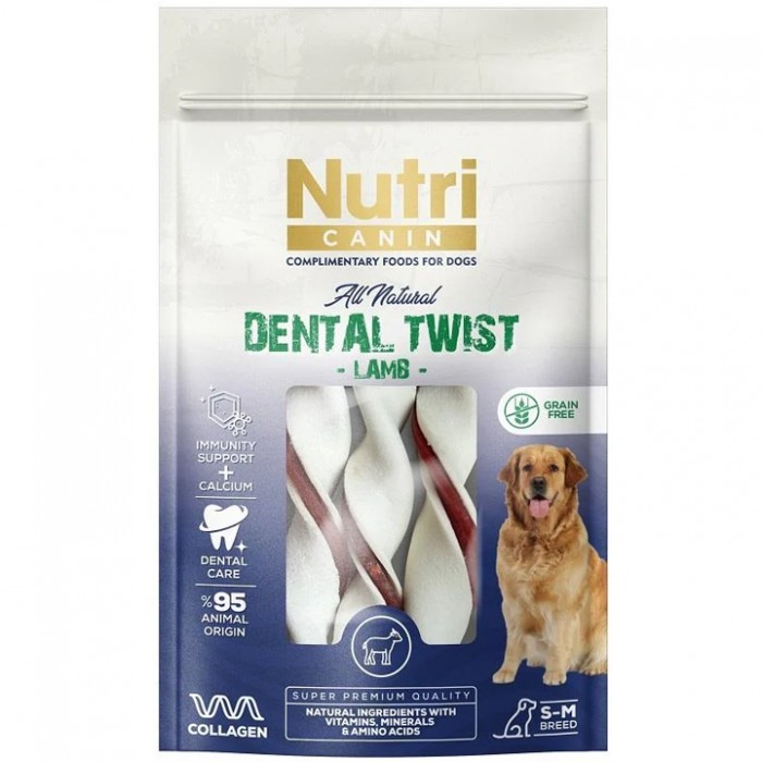 Nutri Canin Kuzu Eti Sargılı Dental Twist Köpek Çiğneme Kemiği 80gr