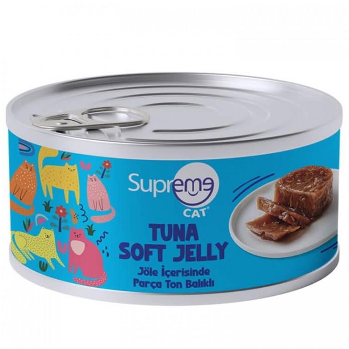 Supreme Cat Tuna Soft Jelly - Parça Etli ve Jöleli Ton Balıklı Yetişkin Kedi Konservesi 85gr