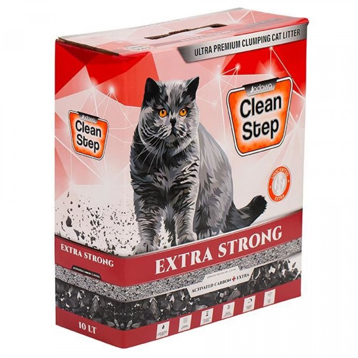 JADAWA Clean Step Extra Strong Aktif Karbonlu Ekstra Topaklanan Kokusuz Kedi Kumu 10 LT