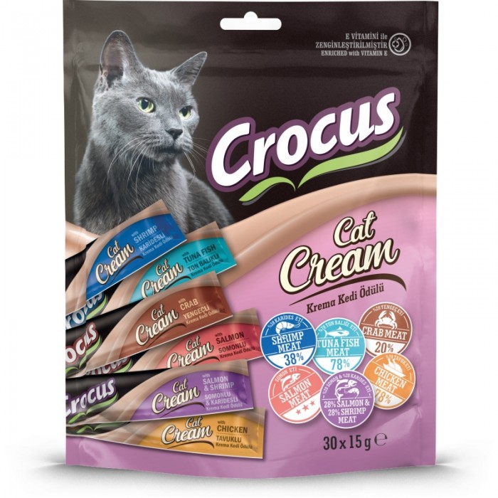 Crocus Krema Kedi Ödülü Multipack 6 Çeşit Karışık 30x15gr