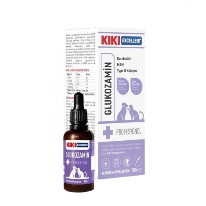 KIKI Excellent Kedi ve Köpekler İçin  Glukozamin Eklem ve Kemik Güçlendirici 50 ml.