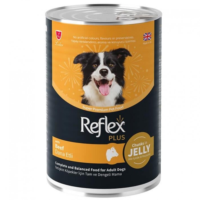 Reflex Plus Jöle İçinde Parça Dana Etli Yetişkin Köpek Konservesi 400gr