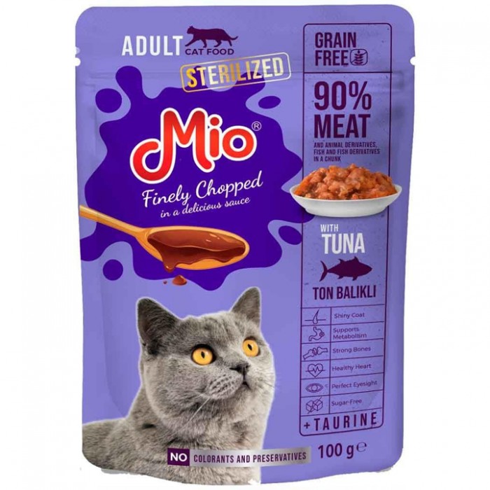 Mio Sterilised Ton Balıklı Kısırlaştırılmış Kedi Yaş Maması 100gr