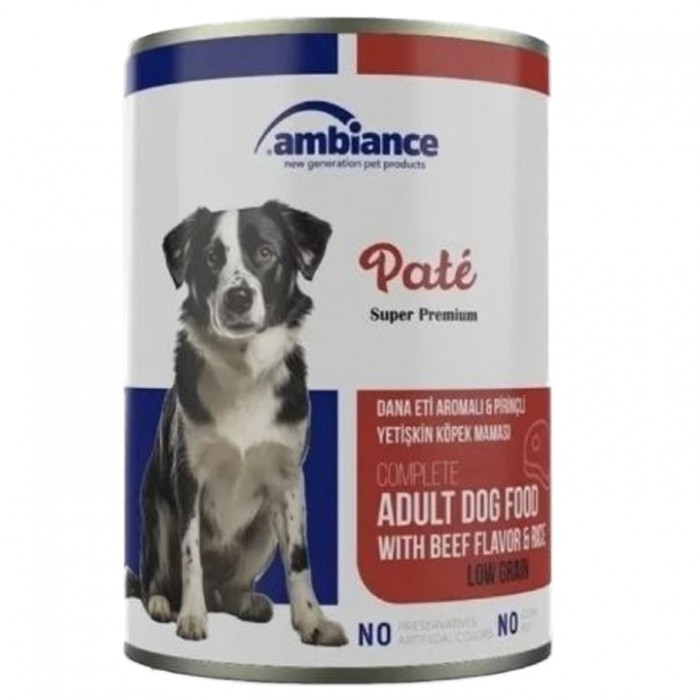Ambiance Kıyılmış Dana Etli ve Pirinçli Yetişkin Köpek Konservesi 415gr