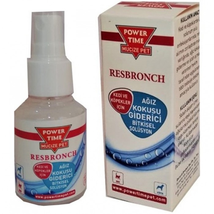 Power Time Resbronch Kedi ve Köpekler İçin Ağız Kokusu Giderici Solüsyon 50ml