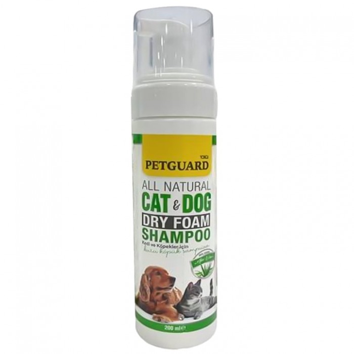 Petguard Dry Foam Aloe Veralı Kuru Köpük Kedi ve Köpek Şampuanı 200 ml