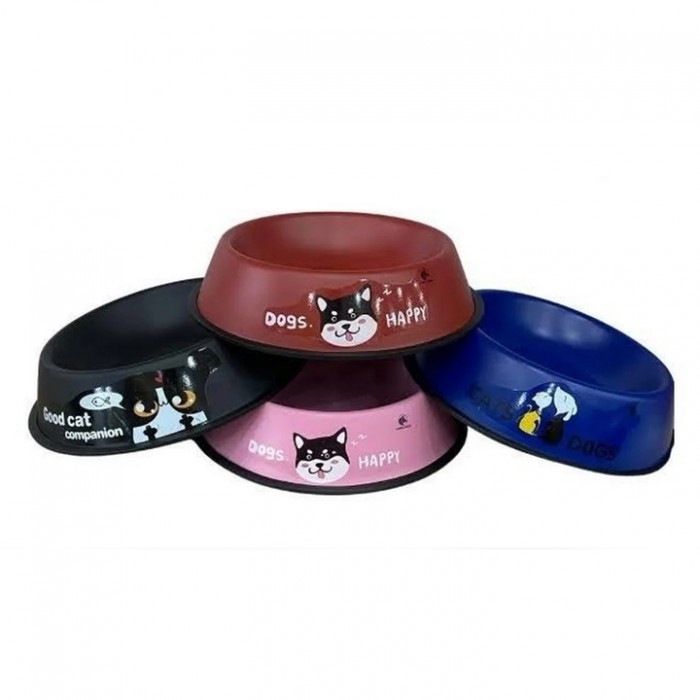 Bemoty Çelik Mama ve Su Kabı 16 Cm (Karışık Renk/Desenlerde)