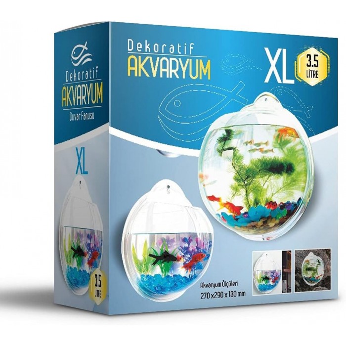 Dekoratif Duvar Akvaryumu XLarge 3,5 Litre 29 Cm