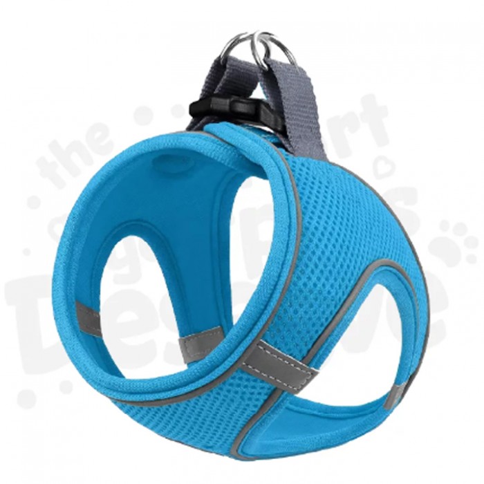 Mita Air Mesh Kedi Köpek Göğüs Tasması Çift Reflektörlü, Terletmeyen Turkuaz XS