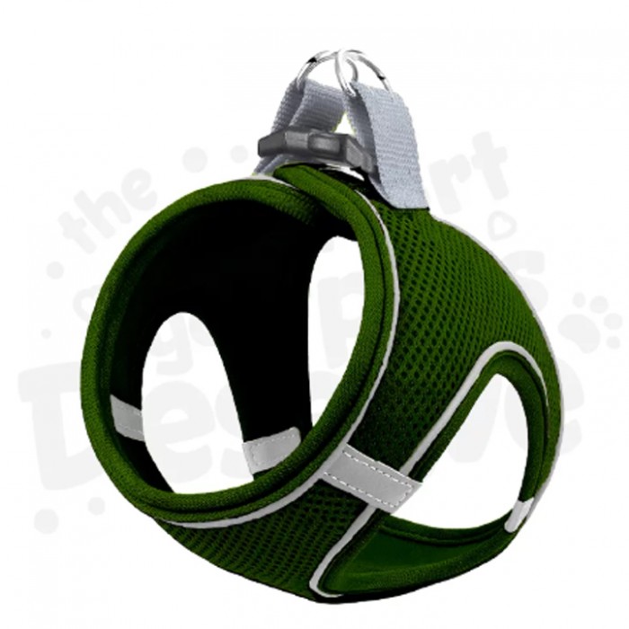 Mita Air Mesh Kedi Köpek Göğüs Tasması Çift Reflektörlü, Terletmeyen Benetton Yeşili XS