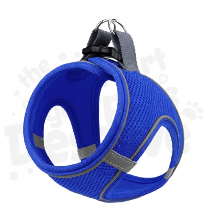 Mita Air Mesh Kedi Köpek Göğüs Tasması Çift Reflektörlü, Terletmeyen  Mavi L