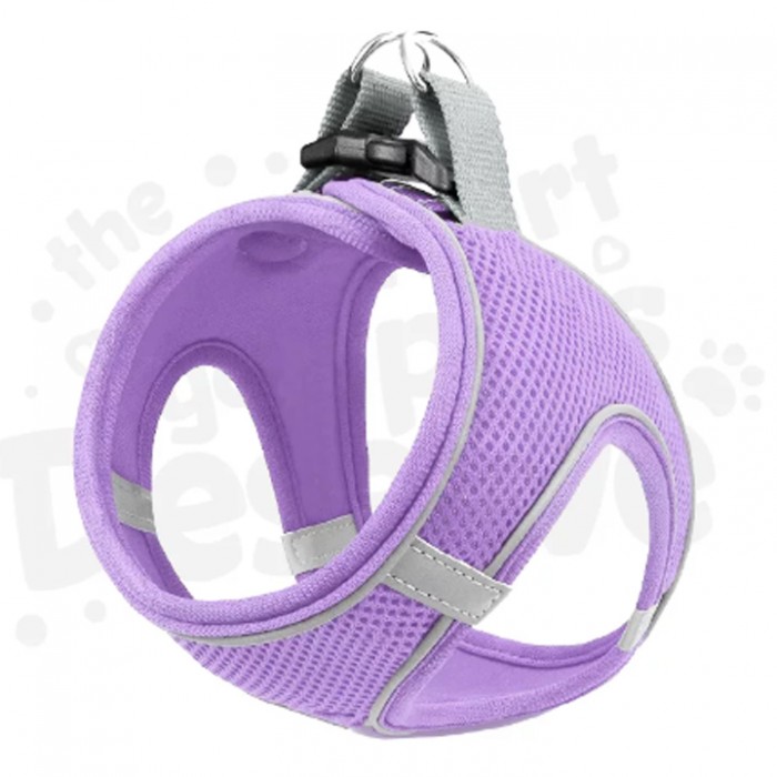 Mita Air Mesh Kedi Köpek Göğüs Tasması Çift Reflektörlü, Terletmeyen Lila 2XS