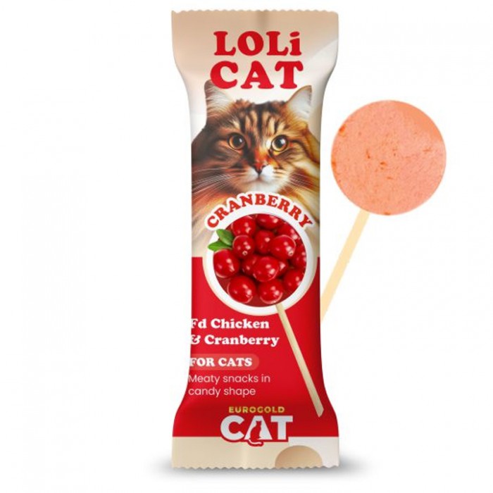 EuroGold Cat LoliCat Kızılcıklı Lollipop Kedi Ödülü1,5 Gr (15li)