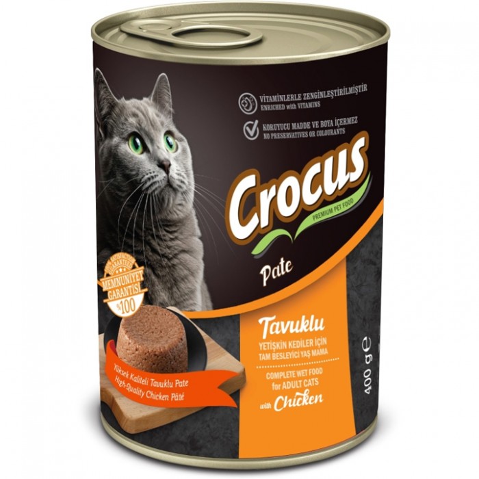 Crocus Pate - Kıyılmış Tavuklu Yetişkin Kedi Konservesi 400gr