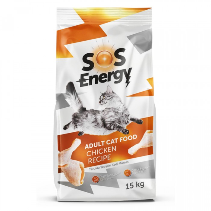 Sos Energy Tavuklu Yetişkin Kedi Maması 15 Kg
