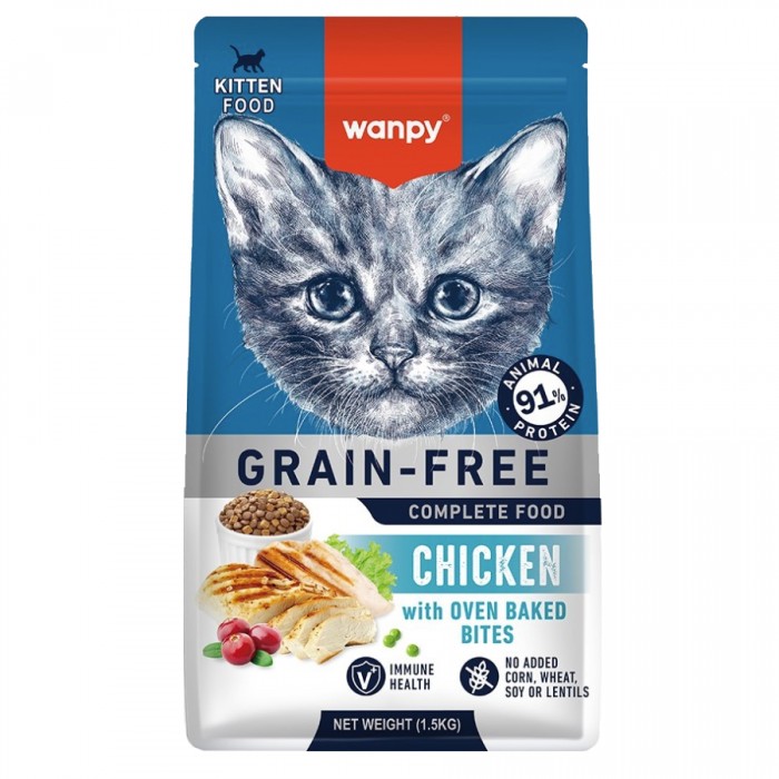 Wanpy Tahılsız Yavru Kedi Maması Tavuklu 1.5 Kg 