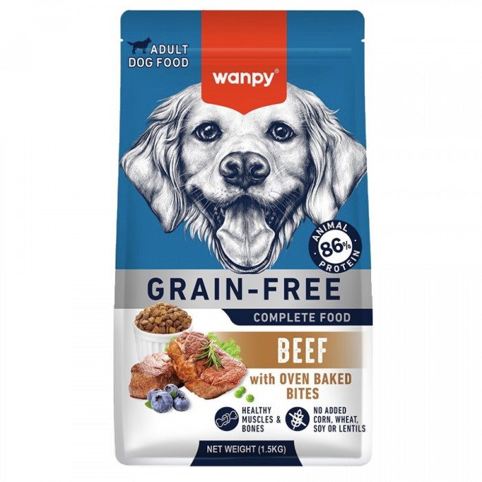 Wanpy Tahılsız Yetişkin Köpek Maması Sığır Etli 1.5 Kg 