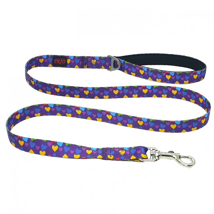 Luckypaw Desenli Kedi-Köpek Gezdirme Kayışı 2-140 cm (Hearts)