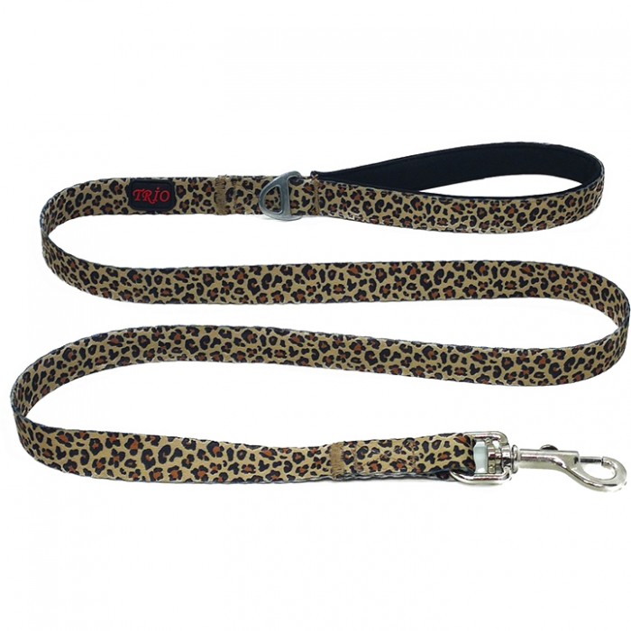 Luckypaw Desenli Kedi-Köpek Gezdirme Kayışı 2-140 cm (Leopard)