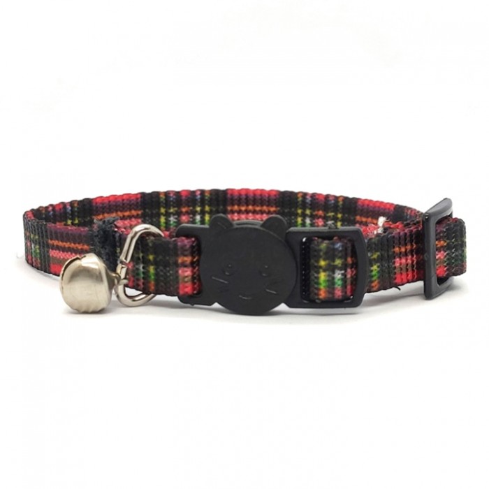 LuckyPaw Çıngıraklı Kedi Boyun Tasması 1x30cm (Ekose)