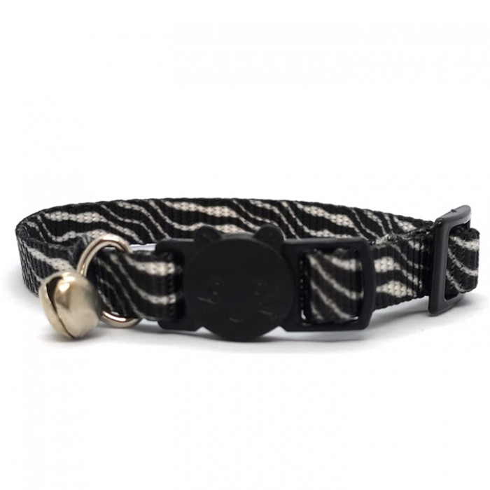 LuckyPaw Çıngıraklı Kedi Boyun Tasması 1x30cm (Zebra Desenli)