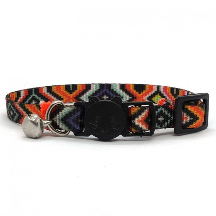 LuckyPaw Çıngıraklı Kedi Boyun Tasması 1x30cm (Ethnic)