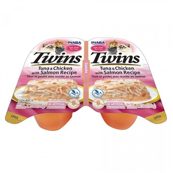 Inaba Twins Jöle İçinde Ton Balıklı Somonlu ve Tavuklu Kedi Konservesi 35 Gr (2'li)