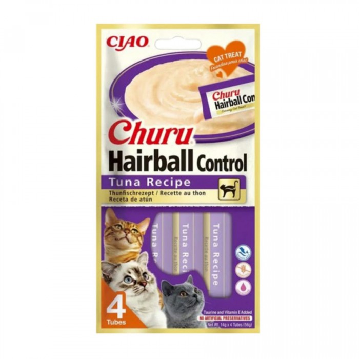 Ciao Churu Hairball Tüy Yumağı Kontrollü Ton Balıklı Kedi Ödül Maması 4x14 gr