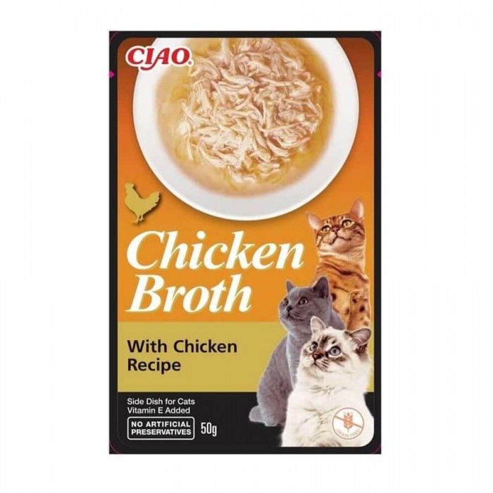 Ciao Chicken Broth Tavuk Sulu ve Tavuklu Kedi Çorbası 50 Gr
