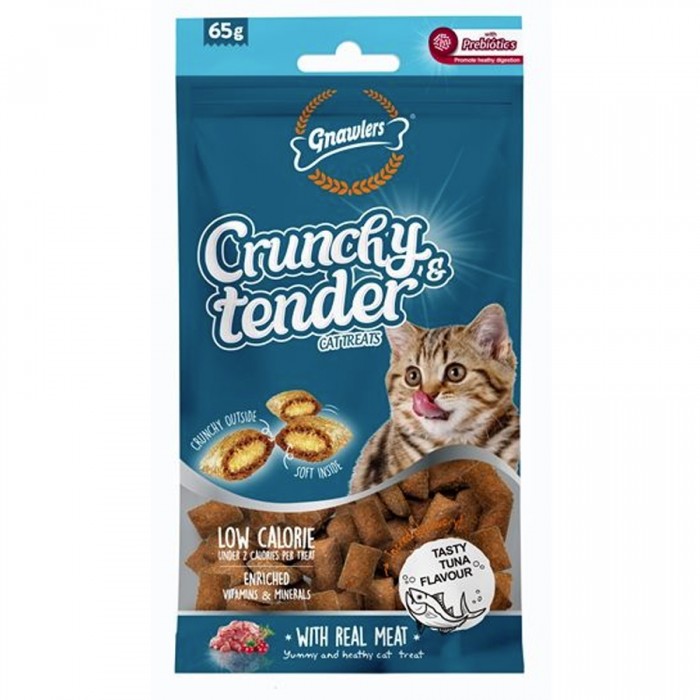 Gnawlers Kedi Ödülü Crunchy & Tender Ton Balıklı 65 Gr