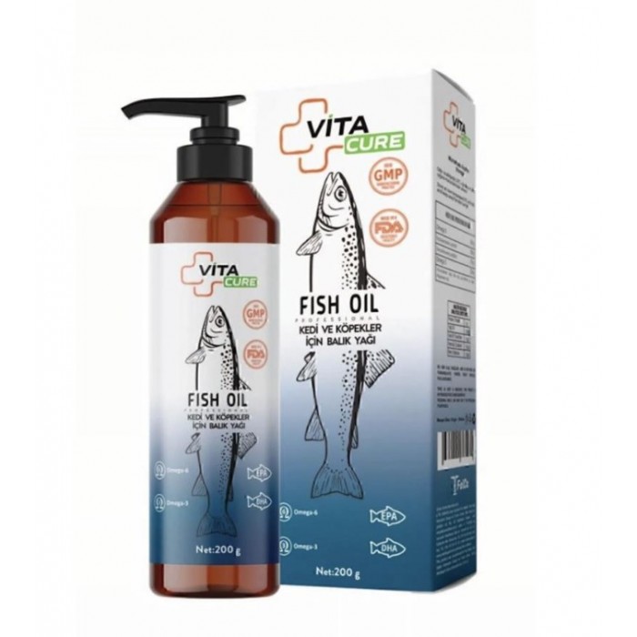 VitaCure Kedi ve Köpekler İçin Omega3 Omega6 Balık Yağı 200 ml