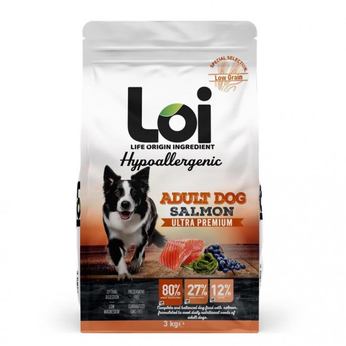 Loi Hipoalerjenik Somonlu Yetişkin Köpek Maması 3 Kg