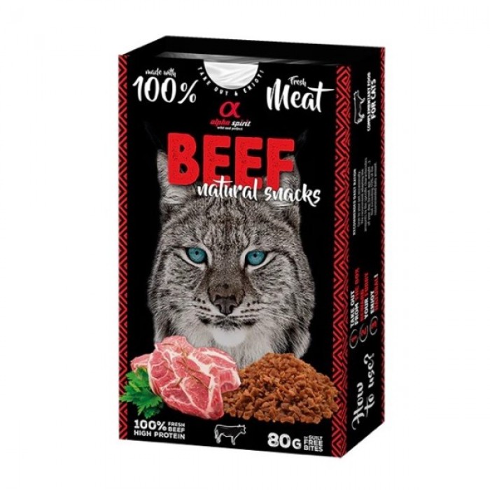 Alpha Spirit Doğal Atıştırmalık Kedi Ödül Maması Sığır Etli 80 gr